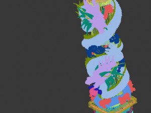 large city - dragon column Modelo 3D