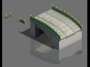 large city - stone bridge 3Dモデル