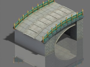 large city - stone bridge Modelo 3D