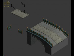 large city - stone bridge Modelo 3D