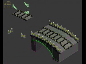 large city - stone bridge Modelo 3D