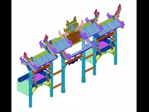 large wooden arch 3D Model