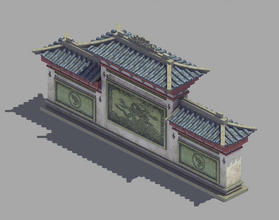 large house - entrance - shadow wall 3D Model .c4d .max .obj .3ds .fbx .stl .blend 