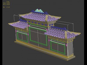 large house - entrance - shadow wall 3D 모델