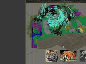 large tiger statue 3D Model