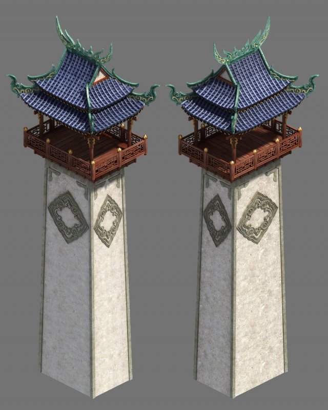 road religious - background tower Model 3D .c4d .max .obj .3ds .fbx .stl .blend 