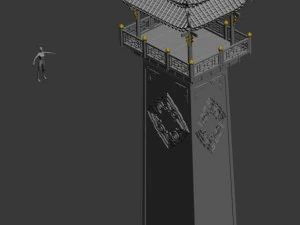 road religious - background tower 3D Model