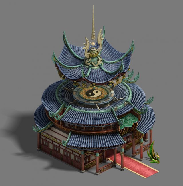 road religion - side hall 01 3D 模型 .c4d .max .obj .3ds .fbx .stl .blend 