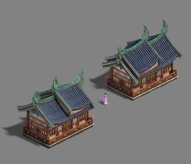 road religion - side hall 02 3D Model .c4d .max .obj .3ds .fbx .stl .blend