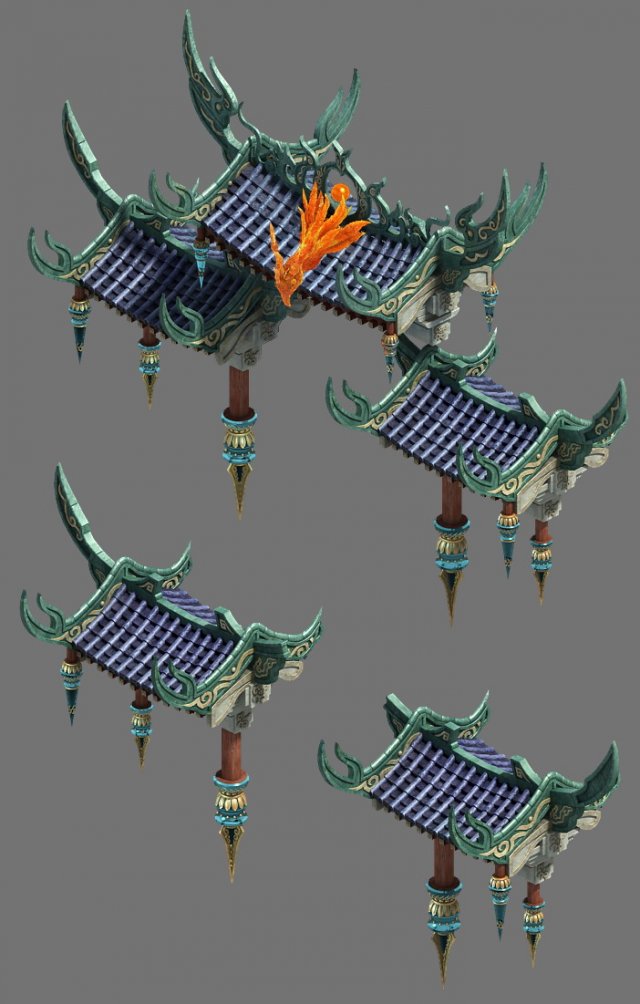 road religion - hanging gatehouse 3Dモデル .c4d .max .obj .3ds .fbx .stl .blend 