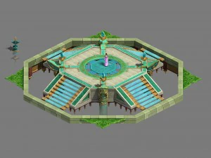 religione stradale - piazza centrale Modello 3D