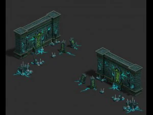 ville souterraine - mur Modèle 3D