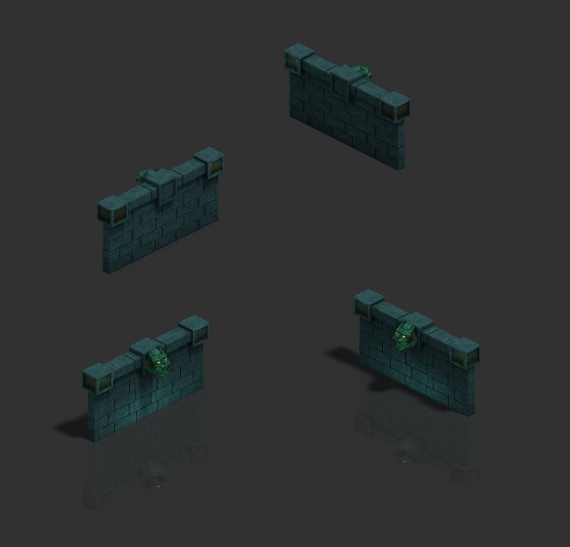 dungeon - wall 03 3D 모델 .c4d .max .obj .3ds .fbx .stl .blend