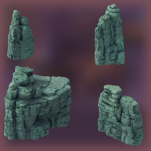 terrain - stone 07 3D Модель .c4d .max .obj .3ds .fbx .stl .blend 