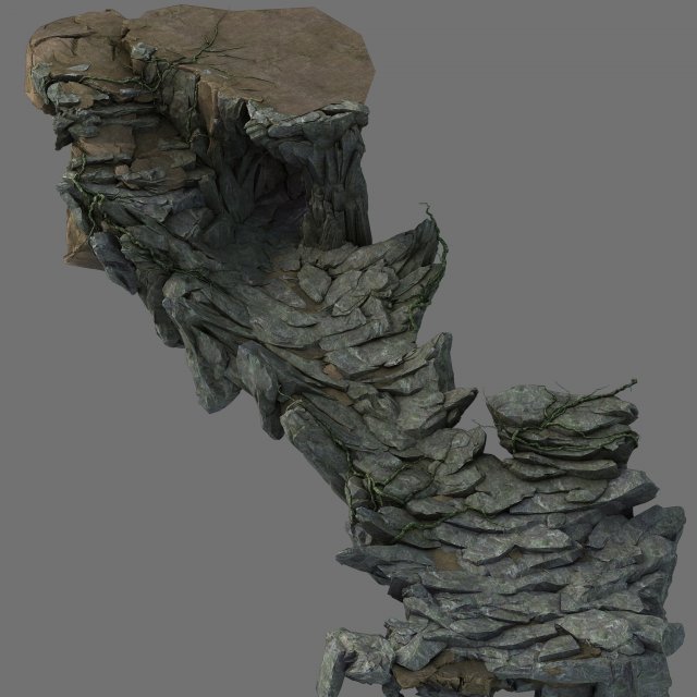 terrain - stone road 02 Model 3D .c4d .max .obj .3ds .fbx .stl .blend 