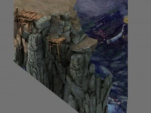 місцевість - кам'яна дорога 03 3D Модель