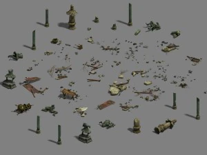 ruins - small objects 3D Model