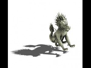 volcano ridge - unicorn stone statue 3D मॉडल