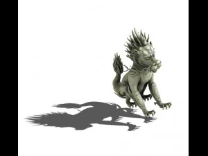 volcano ridge - unicorn stone statue 3D Model