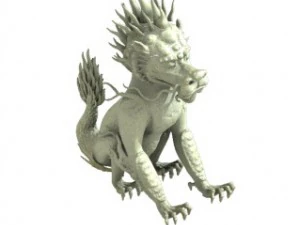 volcano ridge - unicorn stone statue 3D Model