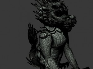 volcano ridge - unicorn stone statue 3Dモデル