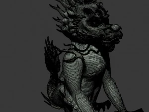 volcano ridge - unicorn stone statue 3D Model