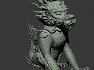 volcano ridge - unicorn stone statue 3D Model