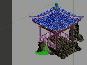 game model - prairie scene - gazebo 01 Model 3D