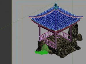 game model - prairie scene - gazebo 01 3D Model
