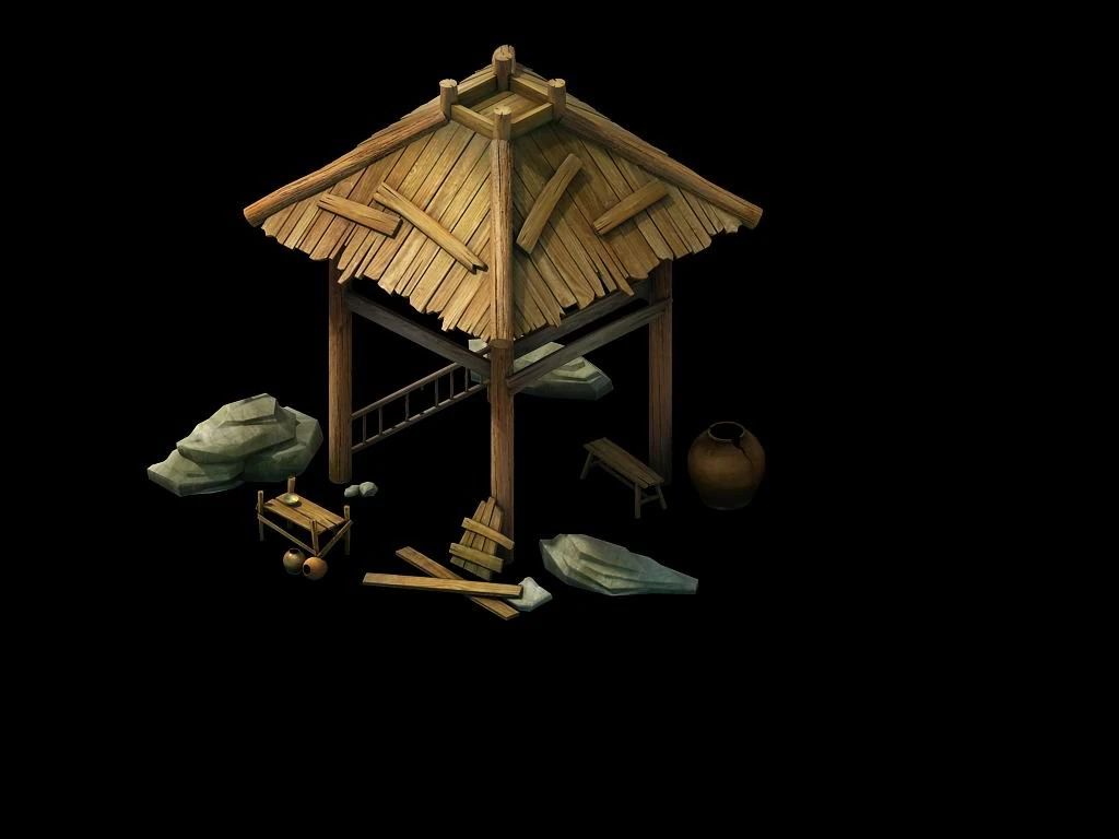 game model - prairie scene - gazebo 02 01 3D Model .c4d .max .obj .3ds .fbx .stl .blend 