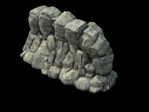game model - prairie scene - grass stone 02 01 3D Model