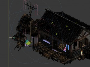 game model - prairie scene - grassland area houses Modelo 3D