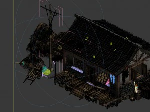 game model - prairie scene - grassland area houses 3D Model
