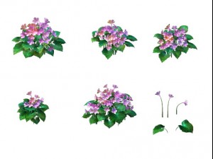 game model - prairie scene - long flower plants 02 3D 모델