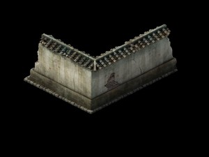 game model - prairie scene - ruins of broken walls 3D Model