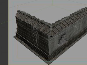 game model - prairie scene - ruins of broken walls 3D Model