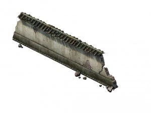 खेल मॉडल - प्रेयरी दृश्य - टूटी दीवारों के खंडहर 3D मॉडल