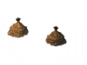 game model - prairie scene - straw 01 3D Model