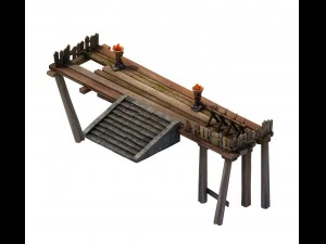 modelo de jogo - cena da pradaria - os degraus da frente 01 Modelo 3D