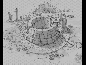 game model - prairie scene - wells 02 01 3D मॉडल
