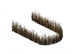 game model - prairie scene - wooden fence fence fe 3D मॉडल