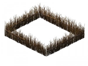 game model - prairie scene - wooden fence fence fe 3Dモデル