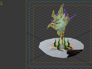 game model - snow - ice dragon column 01 Modèle 3D