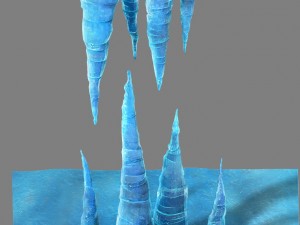 game model - snow - ice shoots 01 3D Model