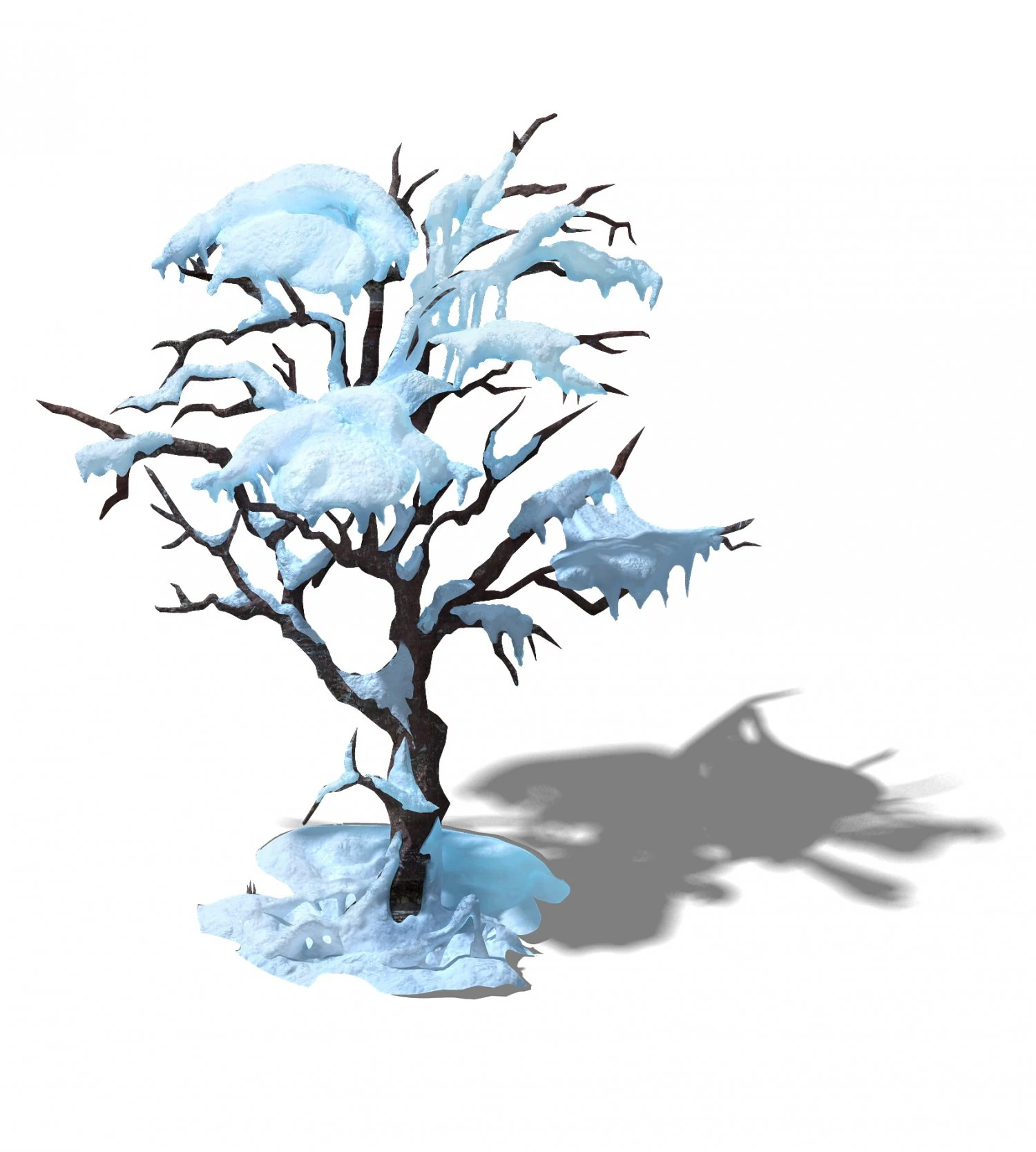 game model - snow - ice with maple 01 3D Model .c4d .max .obj .3ds .fbx .stl .blend