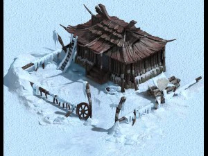 ігрова модель - сніг - малонаселений житловий 3D Модель