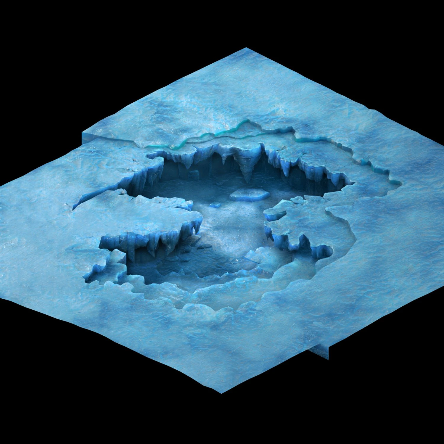 game model - snow - the ice puddle 01 3D Model .c4d .max .obj .3ds .fbx .stl .blend