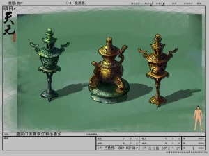 ігрова модель - даоська сцена розуміння - бронза л 3D Модель