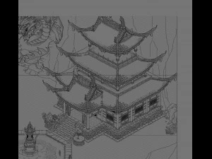 game model - taoist comprehension scene - martial 3D Model