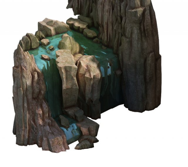 game model - taoist comprehension scene - stone wa 3D Model .c4d .max .obj .3ds .fbx .stl .blend 